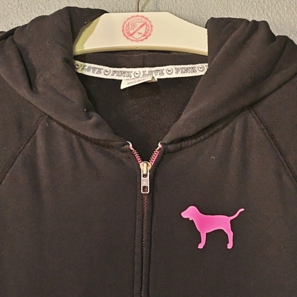 VTG Victoria's Secret PINK Black & Pink Hoodie.